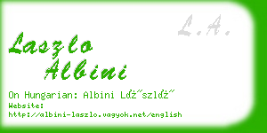laszlo albini business card